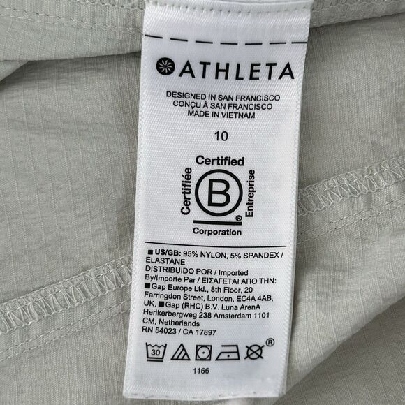 Athleta Trekkie High Rise Parachute Pants Womens Size 10 Cream Wide Leg Outdoors - Picture 10 of 12